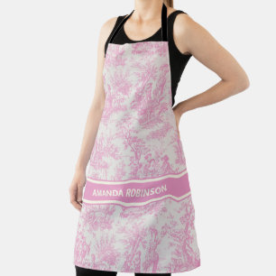 Delantal Moda vintage bebé rosa toile de jouy impreso