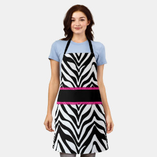 Delantal Moda Zebra Pattern Rosa Lace