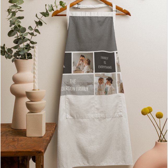 Delantal Moden 3Collage Photo & Grey Best Family Gift (Subido por el creador)