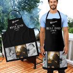 Delantal Modern Best Dad Ever Father`s Day Keepsake 3 Photo<br><div class="desc">Modern Black Best Dad Ever Father`s Day Keepsake Apron with 3 Photo Collage and Dad`s Name. The background is black. Personalize with three photos, dad`s name and the year. You can change any text on the apron. A perfect gift for a dad, a new dad or grandpa on Father`s Day....</div>