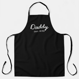 Delantal Modern Dad Kids Names Father's Day Script