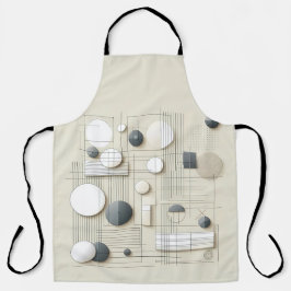 Delantal Modern Neutral Geometry