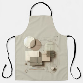 Delantal Modern Neutral Geometry 