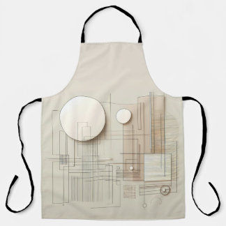 Delantal Modern Neutral Geometry 