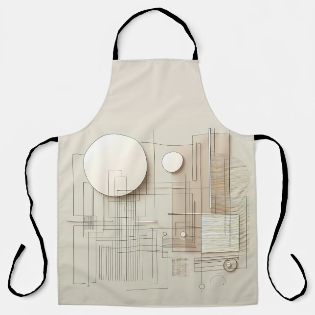 Delantal Modern Neutral Geometry  (Anverso)