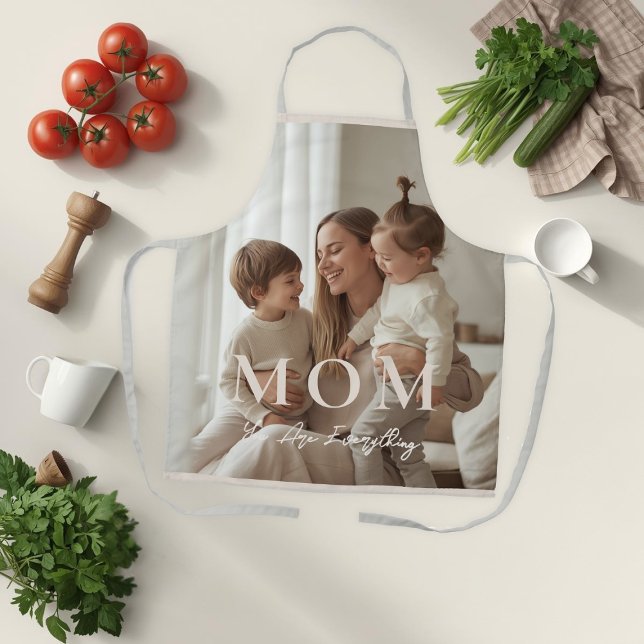 Delantal Modern Personalized Photo MOM Apron (Subido por el creador)
