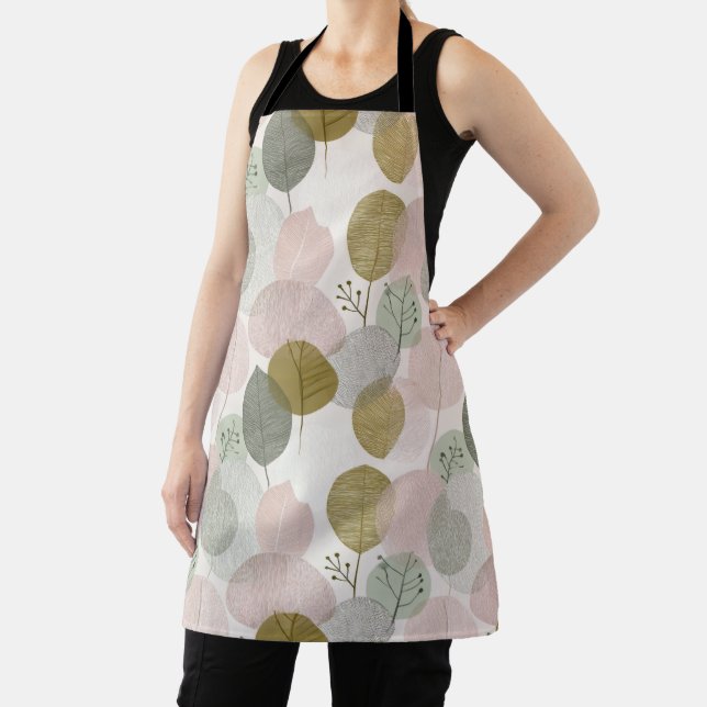 Delantal Modern Spring Botanical All-Over Print Apron (in situ)
