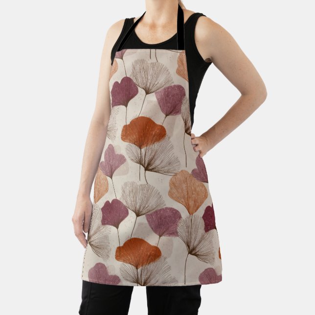 Delantal Modern Spring Botanical FloralAll-Over Print Apron (in situ)
