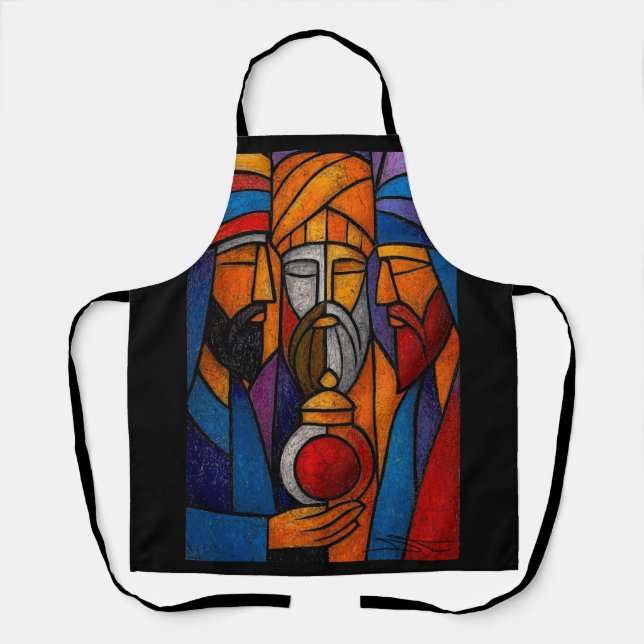 Delantal Modern Stained Glass Three Wise Men (Anverso)