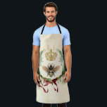 Delantal Moderna Abeja Botánica Vintage<br><div class="desc">Moderno insecto de abeja de la reina de la cosecha de la cosecha de la cosecha de la vena, follaje elegante retro de la cosecha, jardín botánico de la flor del ramo, hoja de verano floral de la primavera, dibujo de la acuarela del ilustracion de lujo, néctar de la reina...</div>