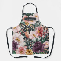 Moderna acuarela floral rosa negro giratorio elega