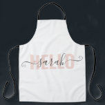 Delantal Moderna Belleza Rosa Pastel Y Su Nombre<br><div class="desc">Moderna Belleza Rosa Pastel Y Su Nombre</div>