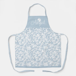 Delantal Moderna elegancia floral blanco Personalizado Apro