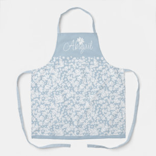 Delantal Moderna elegancia floral blanco Personalizado Apro