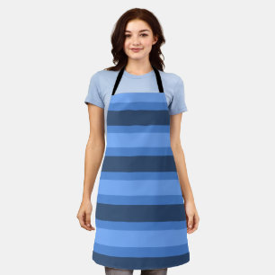 Delantal Moderna Marina simple azul nombre de dos franjas d
