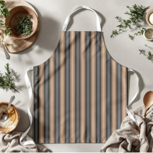 Delantal Modernas y elegantes rayas marrones tostadas con p