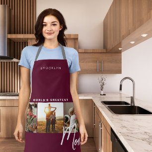 Delantal Moderno Apron de Cocina de Tres Fotografías de Bor