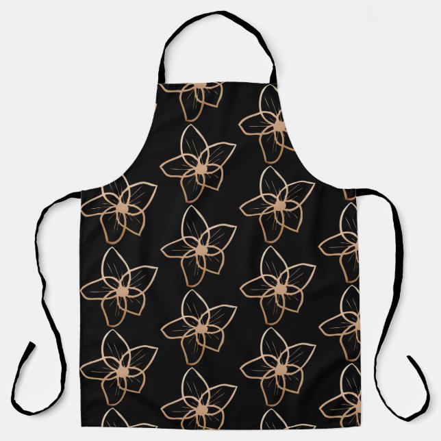 Delantal Moderno Apron de impresión todo-sobre de flor de o (Anverso)