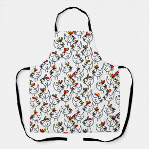 Delantal Moderno Apron divertido de pollo en todo el mundo