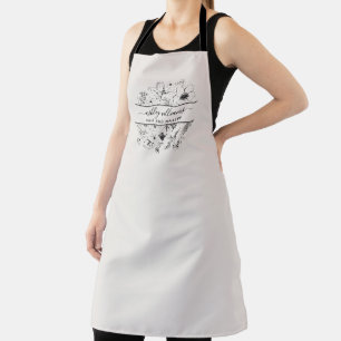 Delantal Moderno Apron empresarial de flores rosadas en Rub