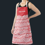Delantal Moderno apron gráfico mínimo rojo elegante<br><div class="desc">Modernos Navidades de diseño gráfico rojo,  cumpleaños,  regalo de aniversario.</div>