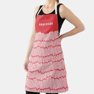 Delantal Moderno apron gráfico mínimo rojo elegante