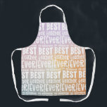 Delantal Moderno arcoiris pastel mejor regalo de tipografía<br><div class="desc">Moderno arcoiris pastel mejor regalo de tipografía de profesores. Disponible en una selección de colores.</div>