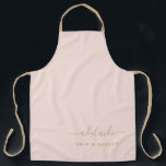Delantal Moderno artista de maquillaje elegante de pelo ros<br><div class="desc">Moderno Rubor Pink Gold Hair Estilista Artista de maquillaje Salon Apron</div>