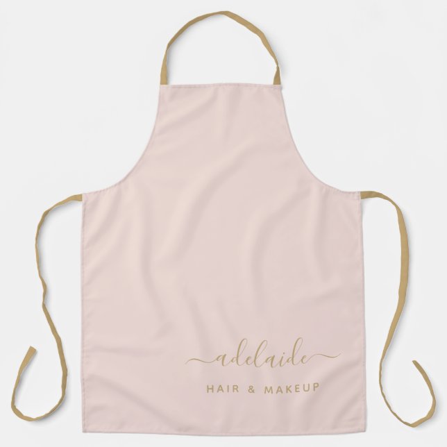 Delantal Moderno artista de maquillaje elegante de pelo ros (Anverso)