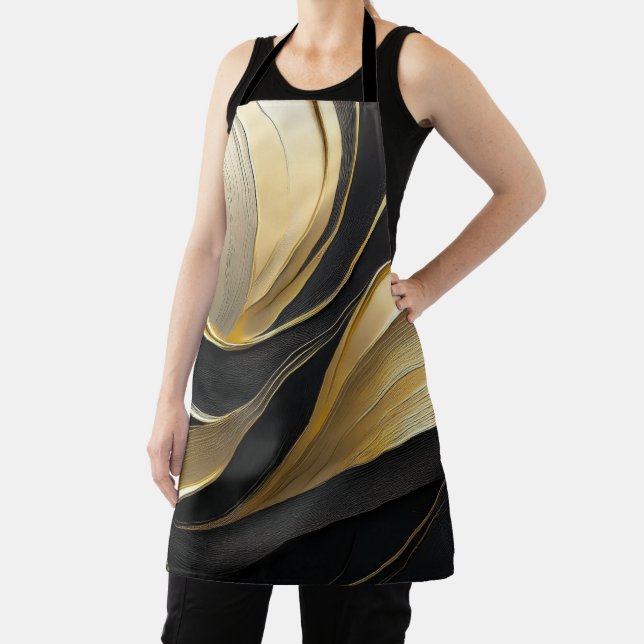 Delantal Moderno Black and Gold Abstract Luxury - (in situ)