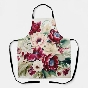 Delantal Moderno Bouquet De Bebalgas Y Hojas Verdes