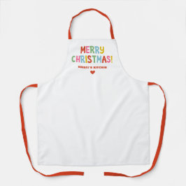 Delantal Moderno Brillante Colorido Feliz Navidad