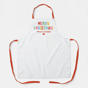 Delantal Moderno Brillante Colorido Feliz Navidad