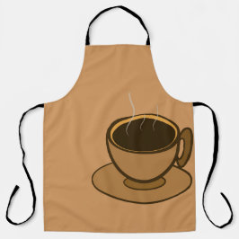 Delantal Moderno café café marrón de mediados de siglo