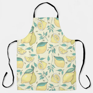 Delantal Moderno cítricos limón amarillo veraniego personal