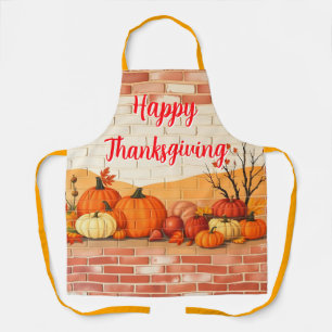 Delantal Moderno Día de Acción de Gracias Feliz Otoño Hermo