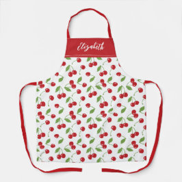 Delantal Moderno diseño de patrones de cerezas rojas