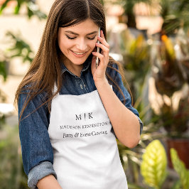 Delantal Moderno Monograma Minimalista o Agregar logotipo c