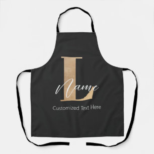 Delantal Moderno Monogramado inicial L & Name Personalizado
