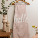 Delantal Moderno Pastel Pink Hello Y You Name<br><div class="desc">Moderno Pastel Pink Hello Y You Name</div>