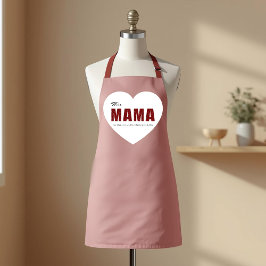 Delantal moderno personalizado con corazón de Mama