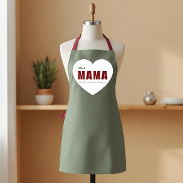 Delantal moderno personalizado con corazón de Mama