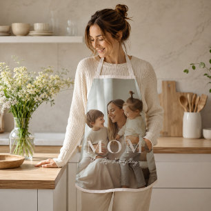 Delantal moderno personalizado con foto de mamá