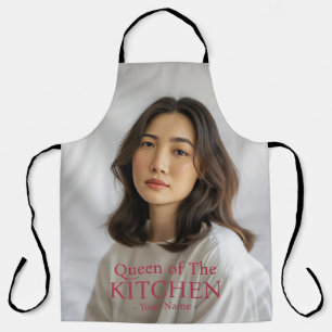 Delantal Moderno Reina de la Cocina con Foto y Nom