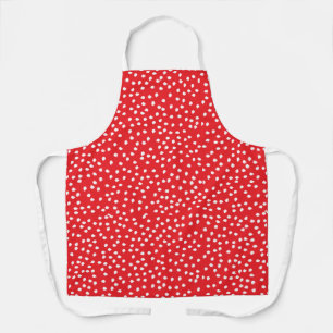 Delantal Moderno Retro Encantador Lunares Rojos
