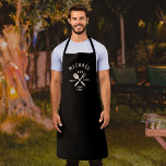 Delantal Moderno Rustic BEST DAD EVENTO Guay Retro Vintage<br><div class="desc">Retro fresco delantal personalizado "MEJOR PAPÁ DE LA VIDA" en un diseño de tipografía estilo logo con el nombre del padre y el año en que se convirtió en padre. Gran regalo para el día del padre o un regalo de cumpleaños único para el padre que ama la barbacoa. Esta...</div>