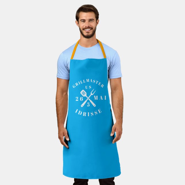 Delantal moderno rústico GRILLMASTER personalizado (Gastado)