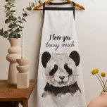 Delantal Moderno Te Amo Mucho Panda Blanco Y Negro<br><div class="desc">Nuestra colección incluye una variedad de productos que hacen regalos sinceros y reflexivos. Desde acogedoras almohadas de tiro hasta elegantes bolsitas de tote, puedes extender el amor con estos deliciosos pandas a donde vayas. El diseño minimalista le aporta un toque de sofisticación a sus accesorios y transmite un mensaje dulce....</div>