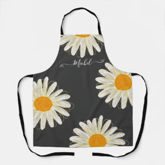 Delantal Moderno Watercolol Minimalista Chamomiles