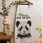 Delantal Moderno Y Gracioso Panda Blanco Y Negro Con Cita<br><div class="desc">Moderno Y Gracioso Panda Blanco Y Negro Con Cita</div>